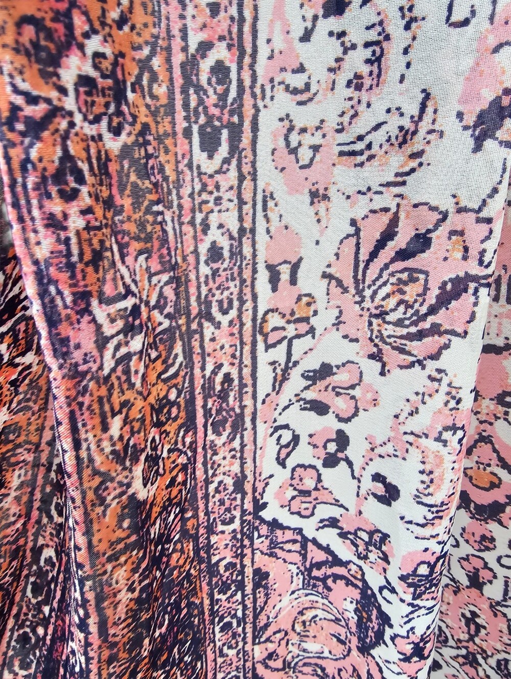 Tahari Pink & Navy Printed Sleeveless Maxi Dress Size 4 - Picture 6 of 16